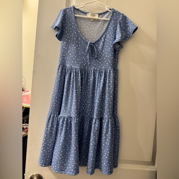Jessica Simpson Blue Polka Dot Dress - Picture 2 of 2